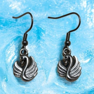 Stainless steel Swan earrings