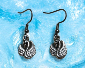 Stainless steel Swan earrings