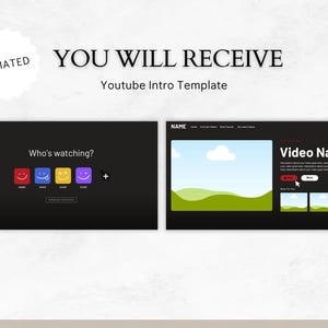 May include: A black screen with the text "Who's watching?" and four colorful smiley faces. The screen is part of a YouTube intro template.