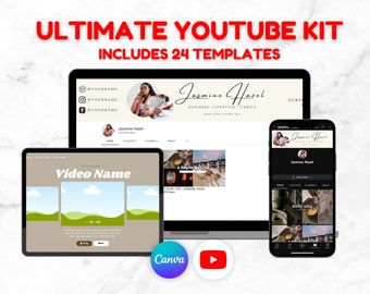 ULTIMATIVES YouTube Kit, Custom Intro, Outro Logo & Video Thumbnails, Social Media, Branding Kit, Youtube Animationen, Youtube Overlays/Grafik