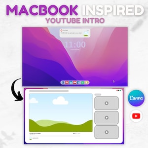 Apple YouTube Intro, Custom YouTube Intro, Canva Editable Template, Creative Youtube Intro, Animated Editable Templates, Youtube Branding