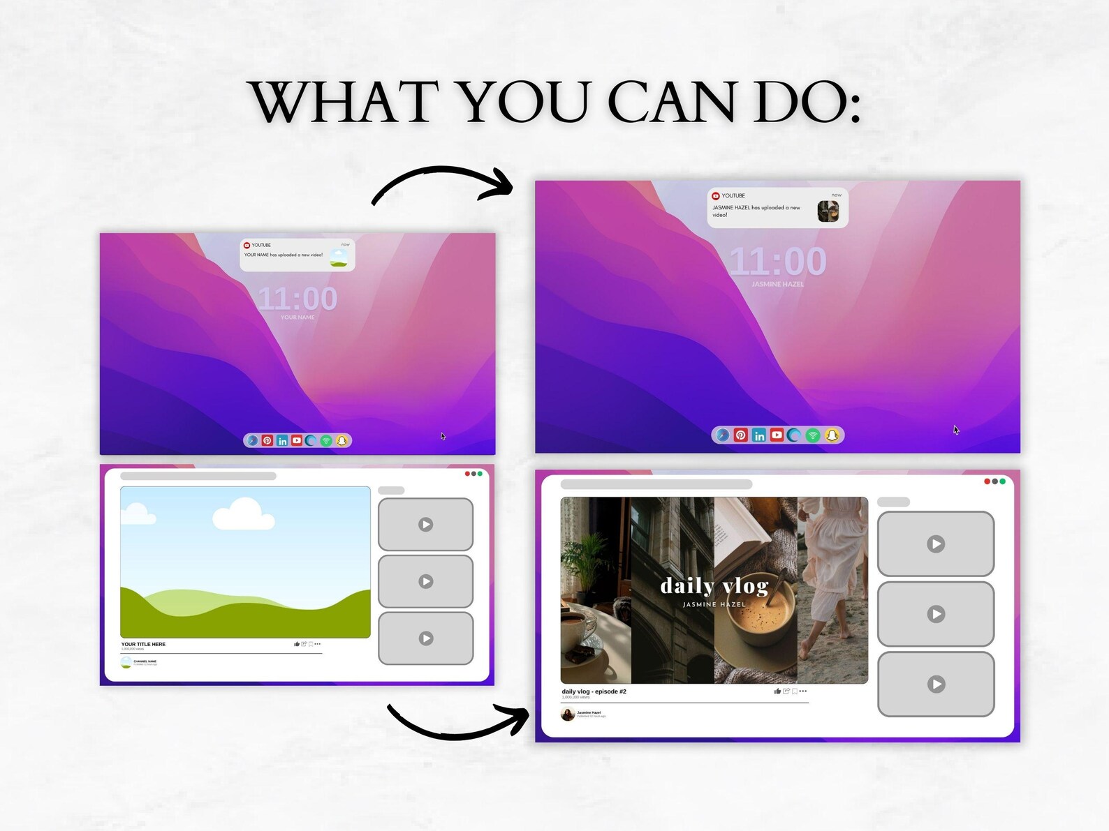 Apple Youtube Intro, Custom Youtube Intro, Canva Editable Template ...