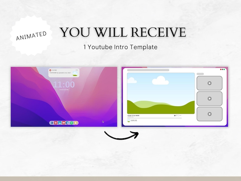 Apple Youtube Intro, Custom Youtube Intro, Canva Editable Template ...