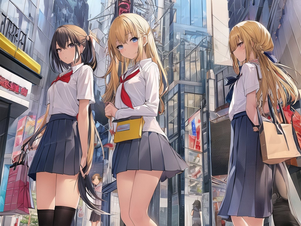 Hentai Anime School Girls - Schoolgirl Anime - Etsy