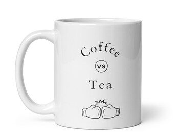 Coffee vs Tea - Gift mug for those who are fans of both popular beverages.