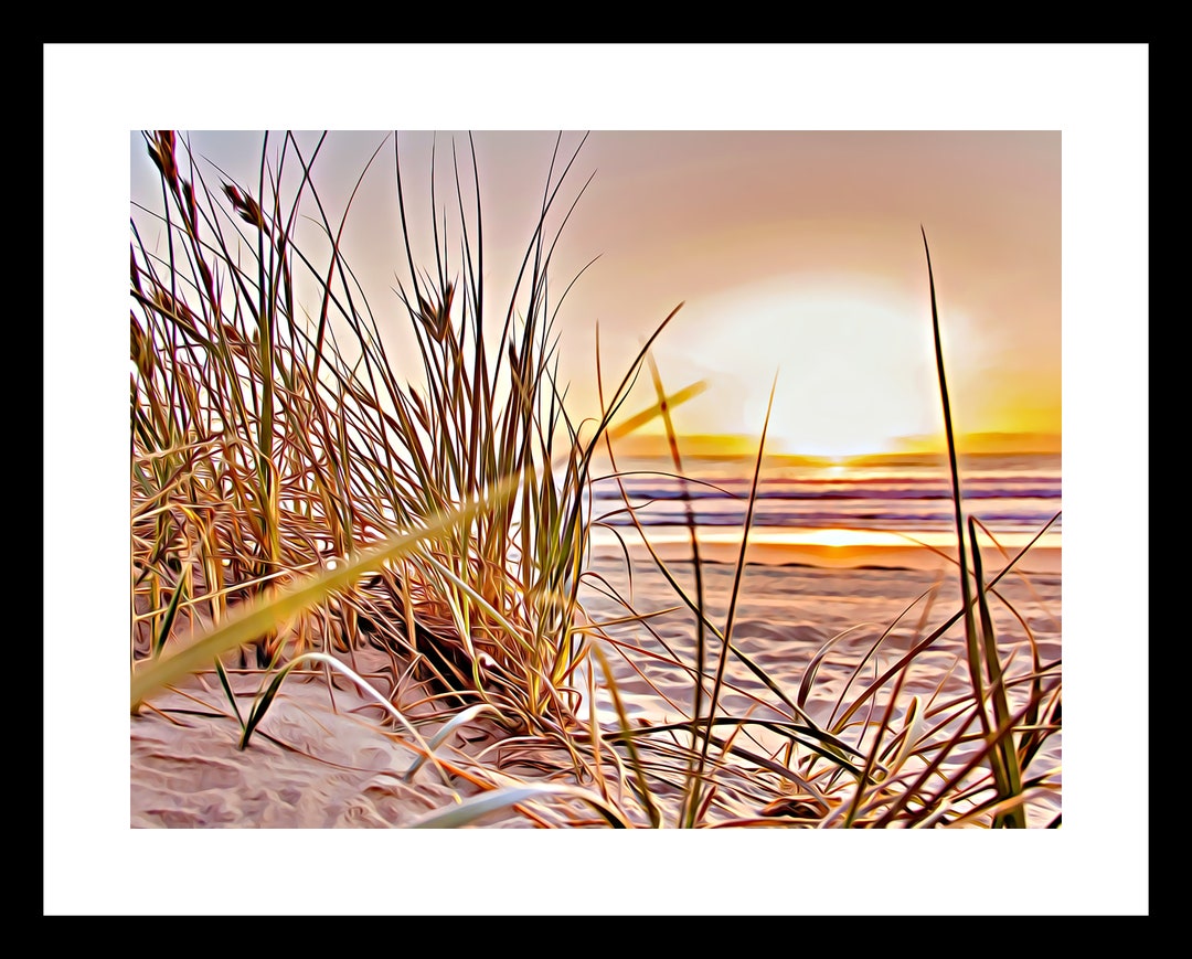 Underpainting Inspired Digital Print of a Beach Scene for Etsy