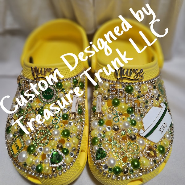 Custom Luxury Crocs - Sorority Edition Chi Eta Phi Inspired