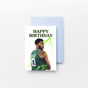 Jayson Tatum Birthday Card | Instant Digital Download | Printable NBA Basketball Birthday Card | Celtics Fan Gift