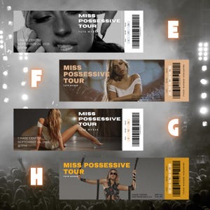 Tate McRae - Anpassbare druckbare Konzertkarten - Miss Possessive Tour - Digitale Geschenk Konzertkarte - PDF Download- Tour Memorabilia