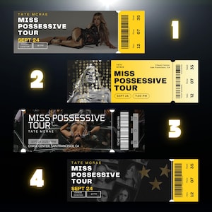 Tate McRae - Anpassbare druckbare Konzertkarten - Miss Possessive Tour - Digitale Geschenk Konzertkarte - PDF Download- Tour Memorabilia