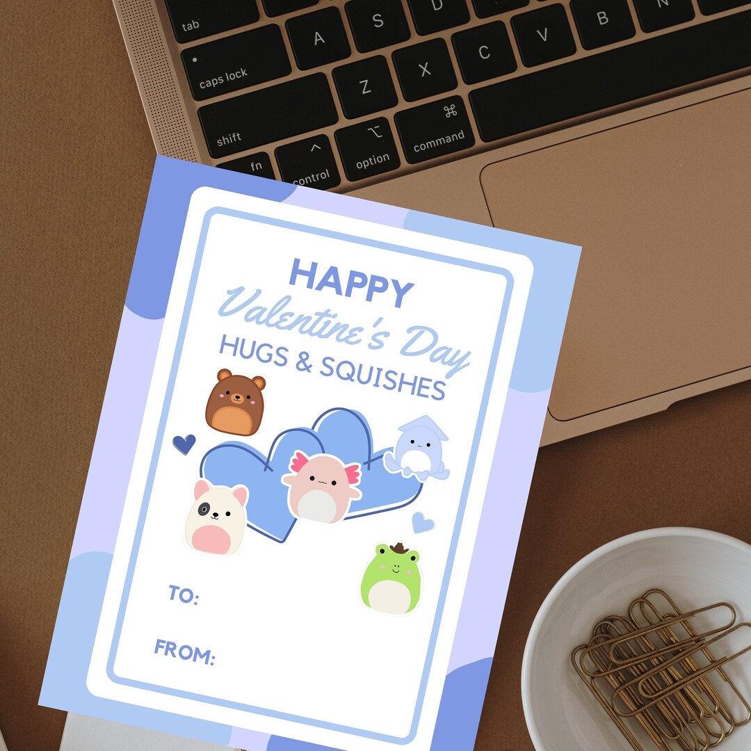 Squishmallow Valentine Printable Instant Download Kids Valentine Cards