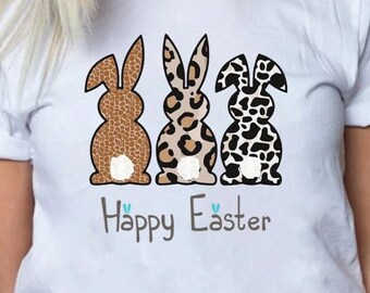 Leopard Bunny Png -  Easter Bunny Digital Download -Sublimation Design - Printable Artwork - Cute Easter  Png - Happy Easter  Png