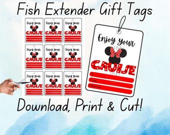 Disney Fish Extender Tags, Pixie Dust Gift Tag, Disney Cruise Tags,  Digital Download,  Magical DCL Fish Extender Tag, Cruise Gift Tag