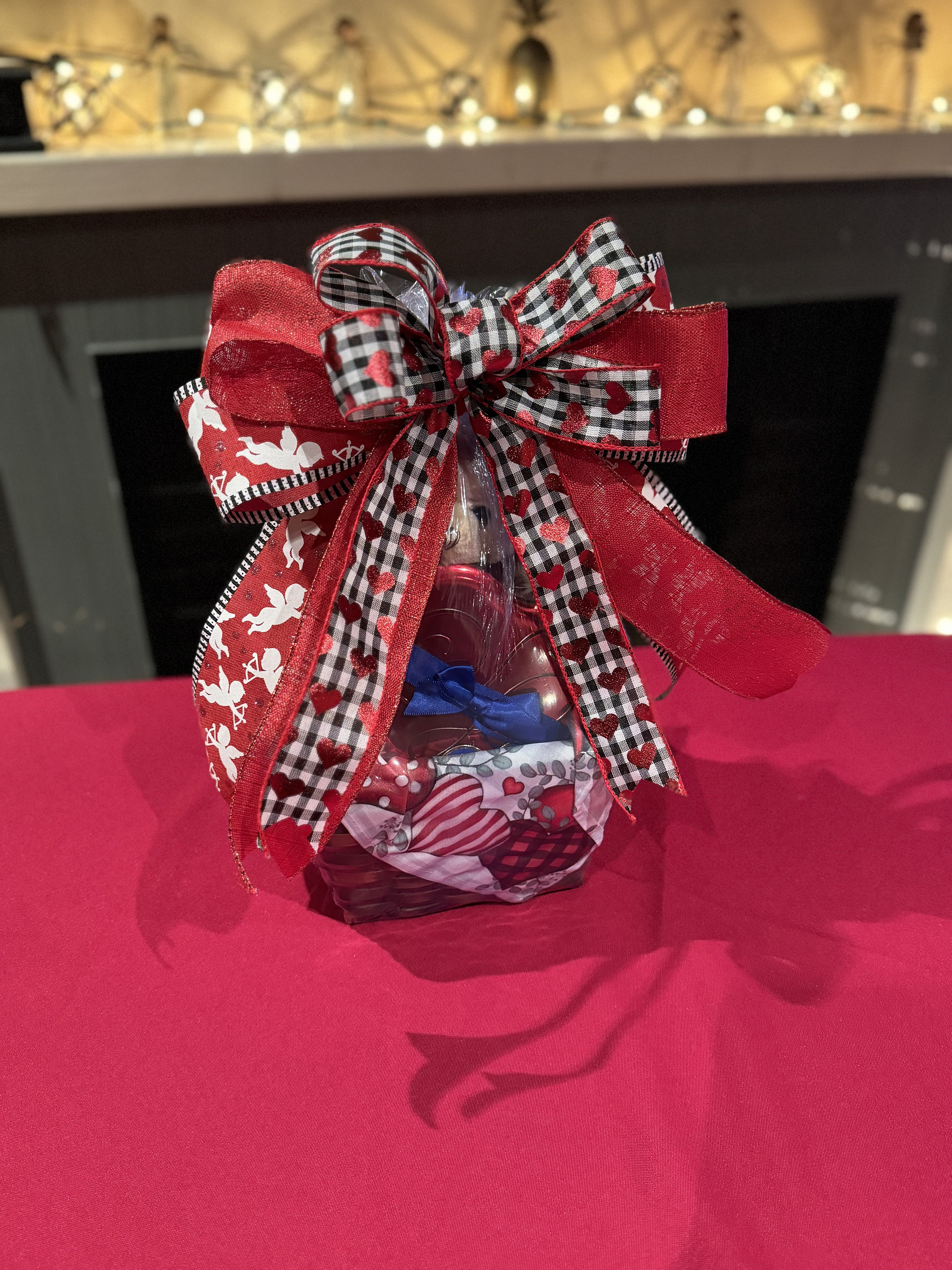 Valentine's Day Gift Basket With Dove Chocolates in Heart Shaped Tin