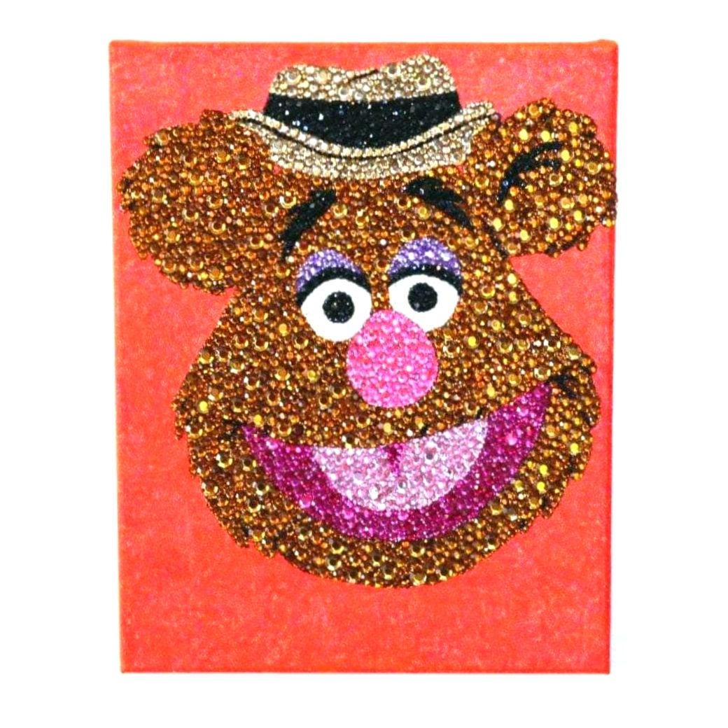 Rhinestone Fozzie Bear Muppets Painting - Etsy, image size:1040x1040