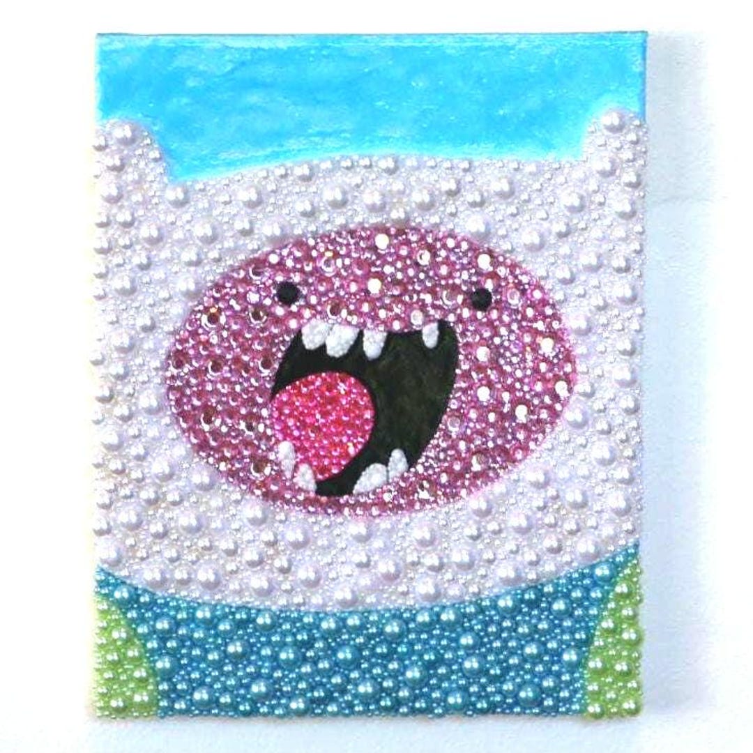 Rhinestone Adventure Time Finn Canvas Art - Etsy