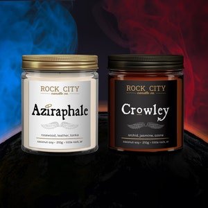 Crowley & Aziraphale Candles | Ineffable Bundle | 7.5oz Coconut-Soy Vegan, Cruelty-Free, Hand-Poured in Arkansas