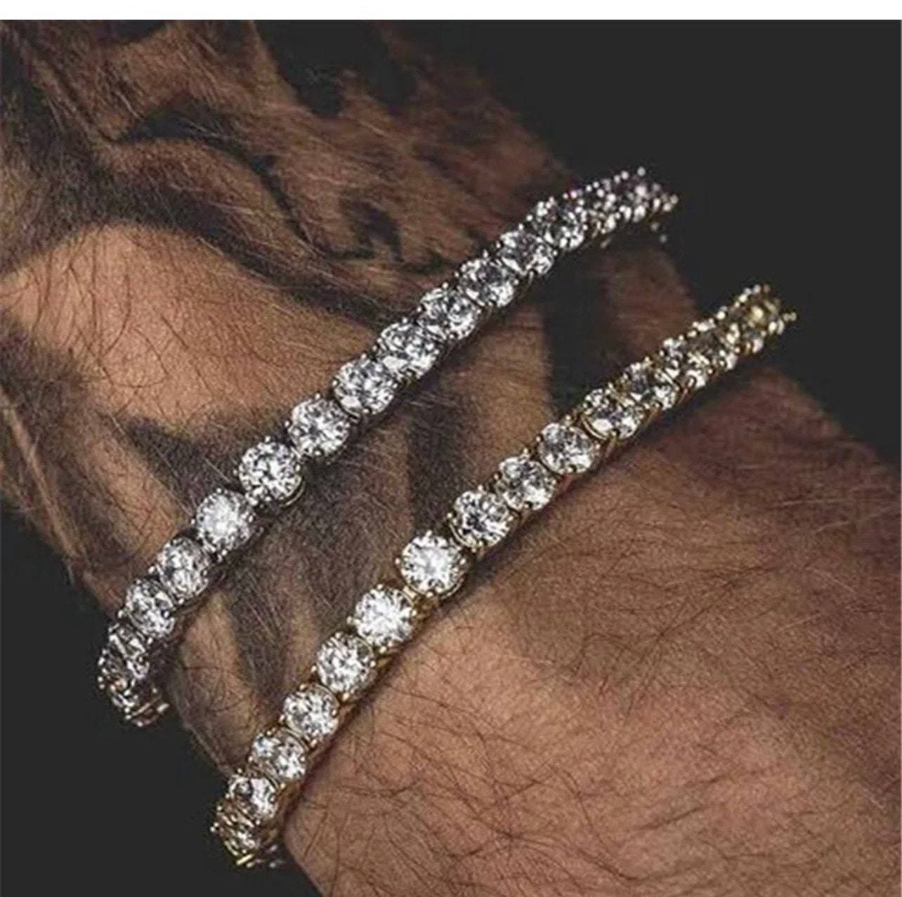 Mens Diamond Tennis Bracelet Etsy