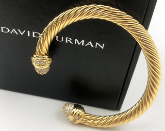 Beautiful girl David Yurman all-gold opening full of drill 7mm bracelet