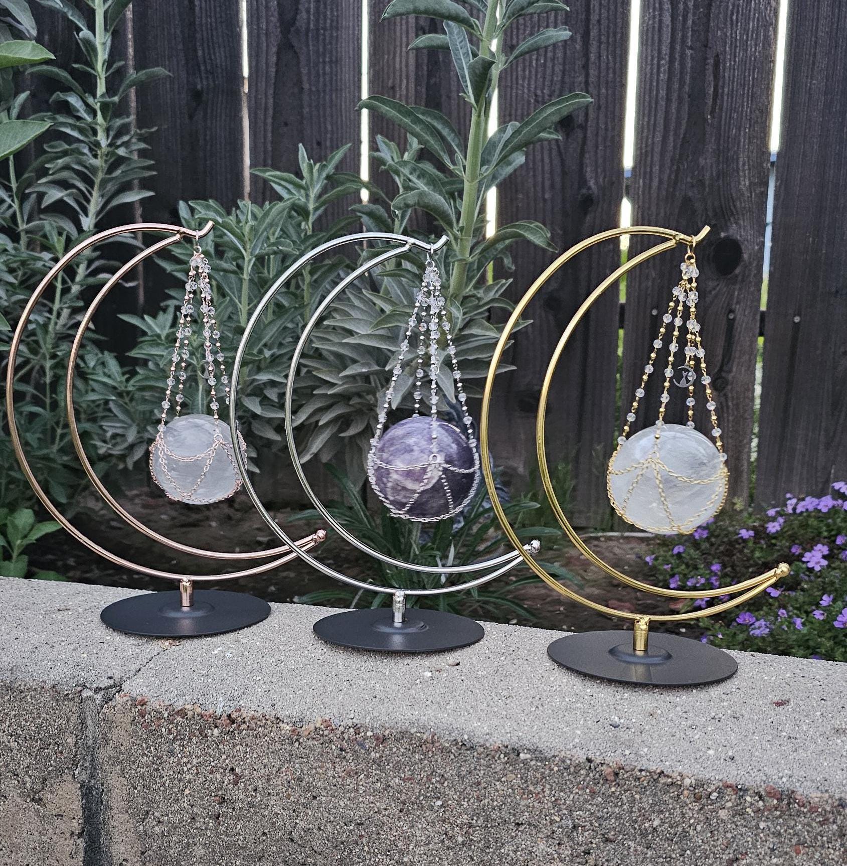 Crescent Moon Sphere Holder / Holds sphere size 38mm to 60mm