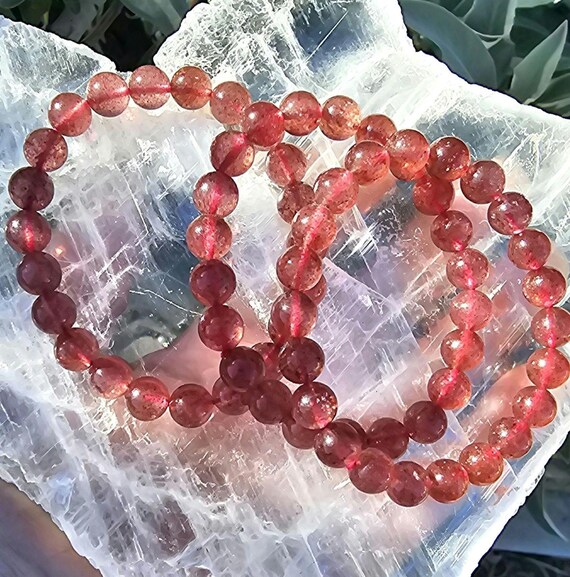 Bracelet Perles Quartz 8 Mm — Fabriqué En France — Neuf Avec étiquettes — A Bijoux
