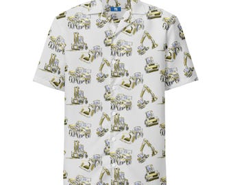 Camisa de maquinaria de construcción, camisa abotonada para maquinaria pesada, camisa de excavadora, cargadora y bulldozer, regalo para operadores de maquinaria pesada.