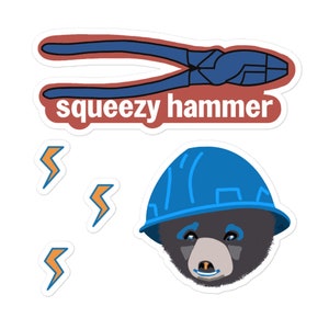 Funny Electrician Apprentice Guy Sticker Sheet for Electricians and Carpenters