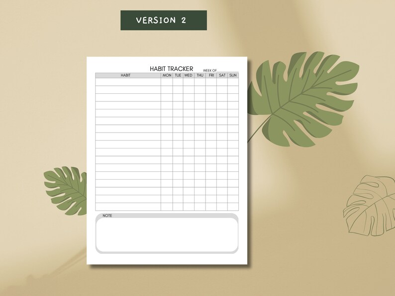 Printable Tue Habit Tracker Printable | Minimalistic Daily Habit Tracker | Habit ...