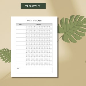 Habit Tracker Printable Minimalistic Daily Habit Tracker Habit Tracking ...