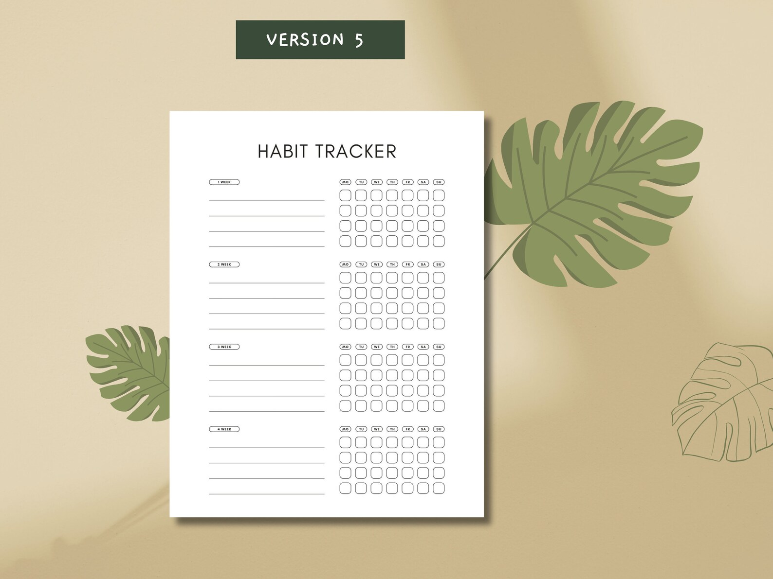 Habit Tracker Printable Minimalistic Daily Habit Tracker Habit Tracking ...