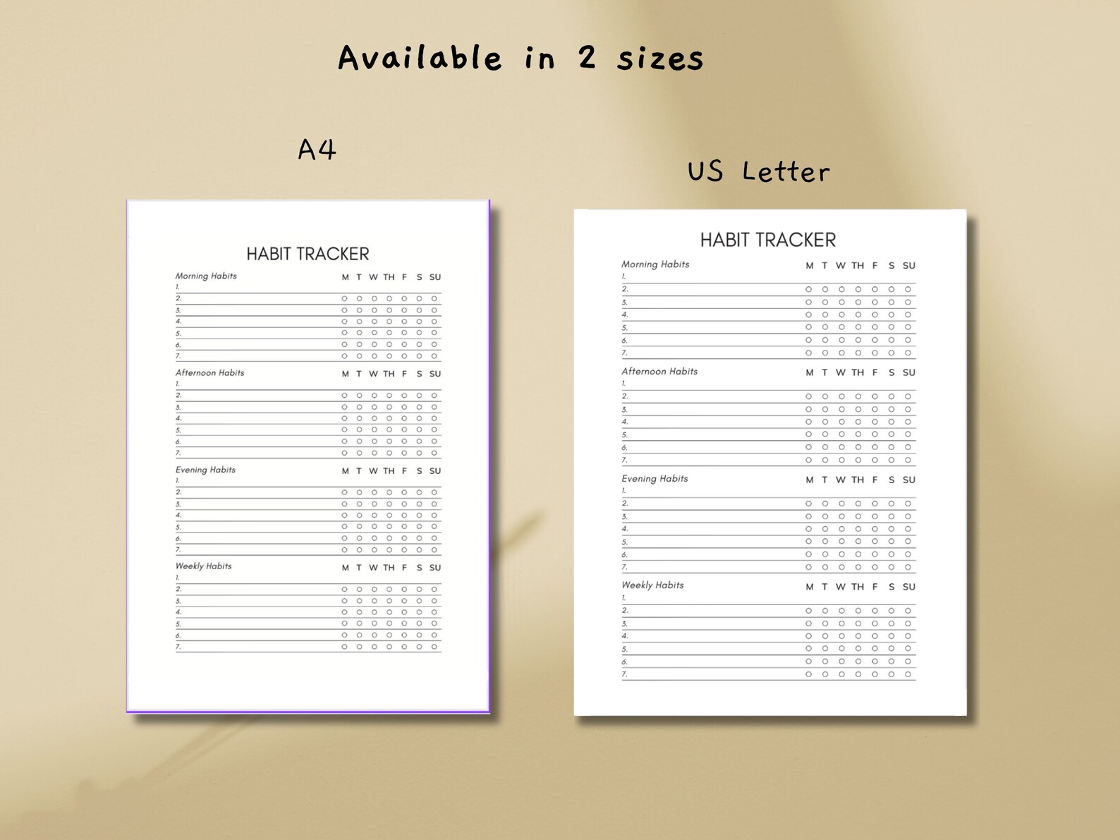 Habit Tracker Printable Minimalistic Daily Habit Tracker Habit Tracking ...