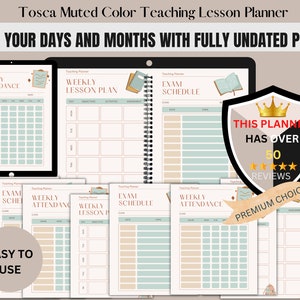 Tosca Muted Color Teaching Lesson Planner, Teacher planner Good notes undated, Digital lesson planner for iPad, Notability digital planner