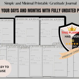 Simple and Minimal Printable Gratitude Journal, Daily gratitude journal, instant download, weekly printable gratitude sheet, digital journal