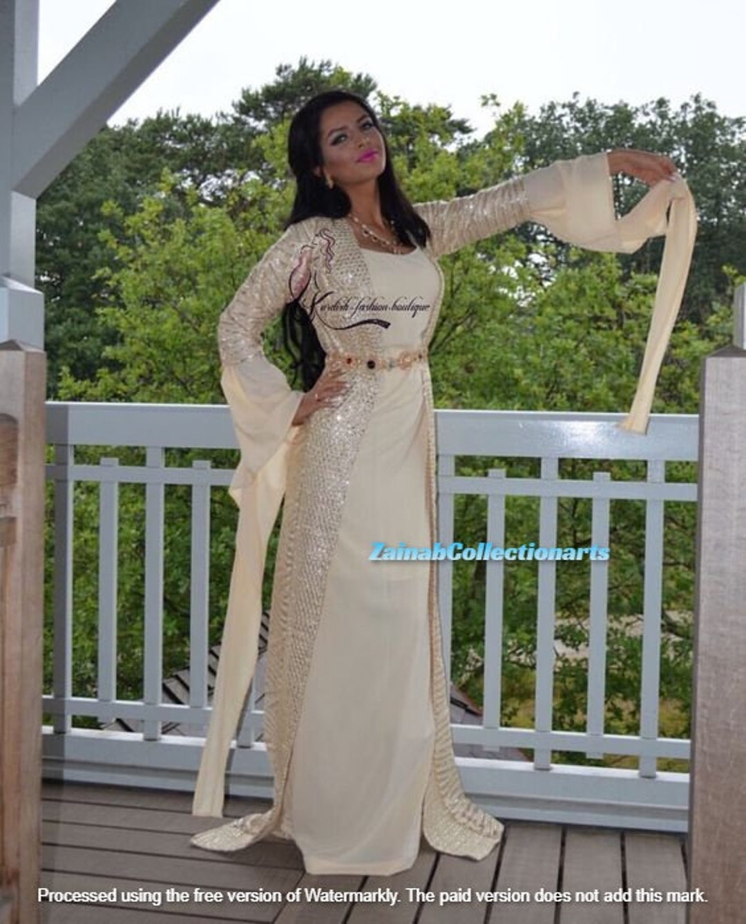 Arabian Gown Net Fabric Jasmine Bridesmaid Caftan