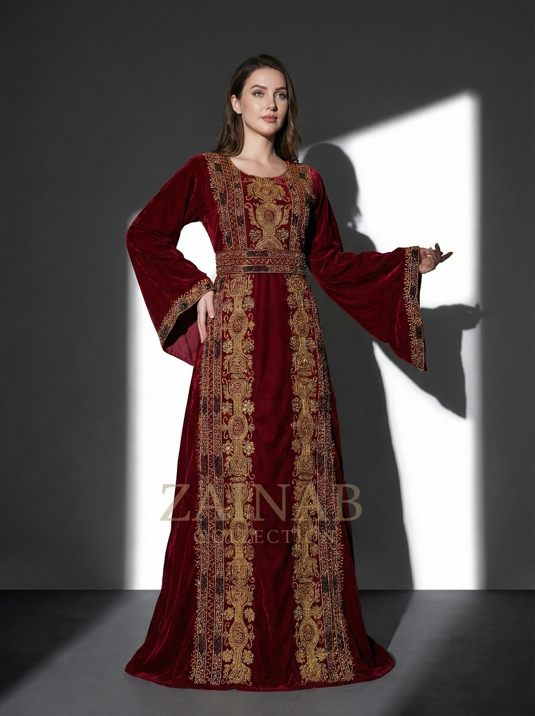 Maroon and Gold Wedding Dress - Etsy
