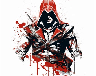 Epic Assassin's Creed Printable Digital Download for Shirts and Posters, Gamer Room Decor and Perfect Gift for Hardcore Gamers