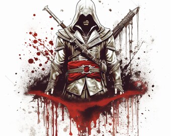 Epic Assassin's Creed Printable Digital Download for Shirts and Posters, Gamer Room Decor and Perfect Gift for Hardcore Gamers