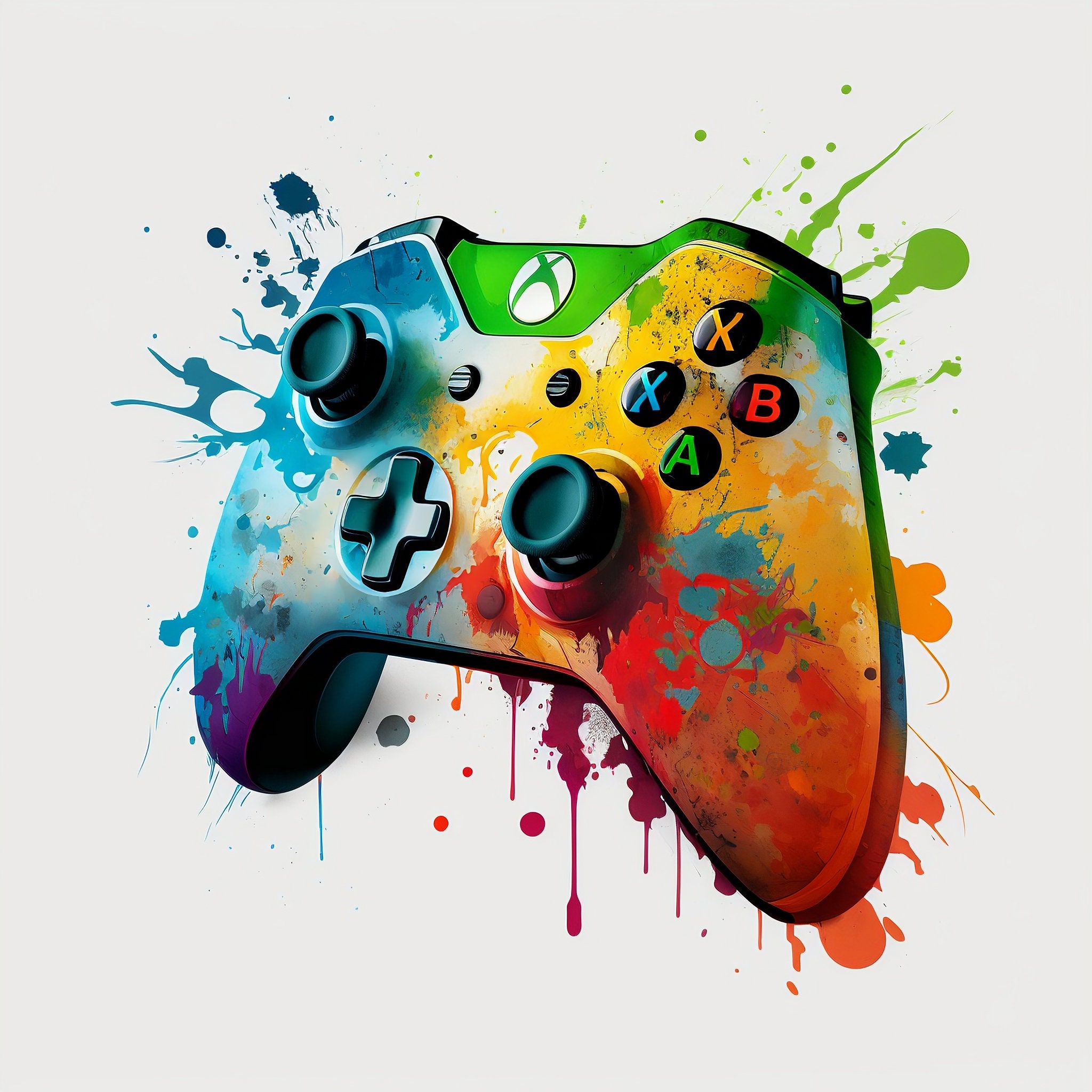 4 Graffiti Style Gaming Controller Bundle, PNG - Gamer Life, Digital ...