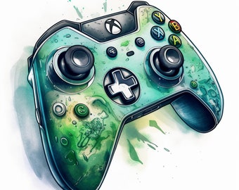 Graffiti Gaming Controller PNG: Sublimation Design (Digital Download)
