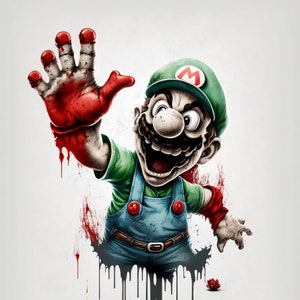 Super Mario Brothers, Mario Luigi Zombie, Transparent PNG - Gamer Life, Camisa digital PNG, Design de sublimação, DTG, Arte de jogos