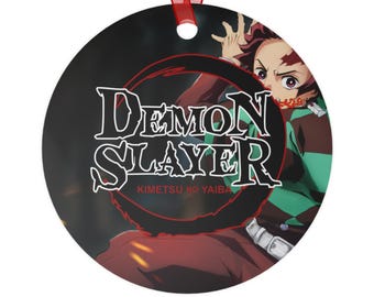 Awesome Demon Slayer Anime Logo Christmas Ornament -  Anime Lover, Christmas Holiday Art, Tanjiro, Ornament, Tanjiro, Nezuko, Anime Watcher