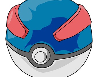Awesome Pokemon Inspired Great Ball PokeBall SVG and PNG - Transparent png, Gamer Life, Digital png, Sublimation Design, DTG, Gaming Art
