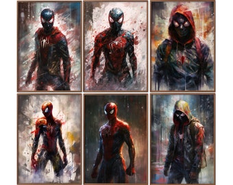 Spiderman Miles Morales Wall Art Prints: Superhero Decor (Digital Download)