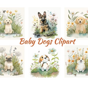 24 PNG Aquarell Hunde Clipart, PNG Format, sofortiger Download, süßer Hund, Clipart Bundle, Tier Haustier Liebhaber, Hund png, Hund Clipart, Welpe