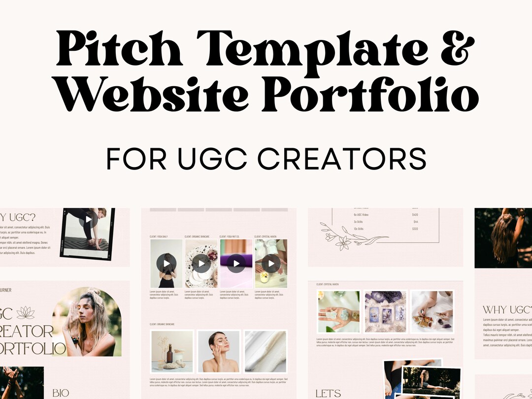 UGC Pitch Template UGC Website Ugc Portfolio Ugc Yoga Template Etsy