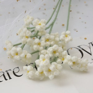 Baby's breath，crochet flower bouquet，Mothers Day Gifts、Easter gifts、house warming gifts、Flower arrangement，A gift for her