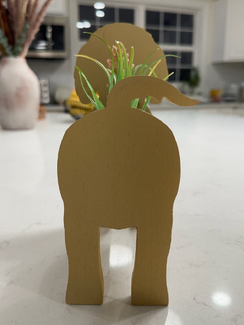 Golden Doodle Mini Wooden Succulent Flower Planter Box Small Desktop Model image 10