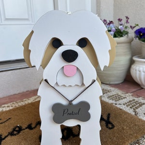Shih Tzu Wooden Flower Planter Box Made in West Virginia
