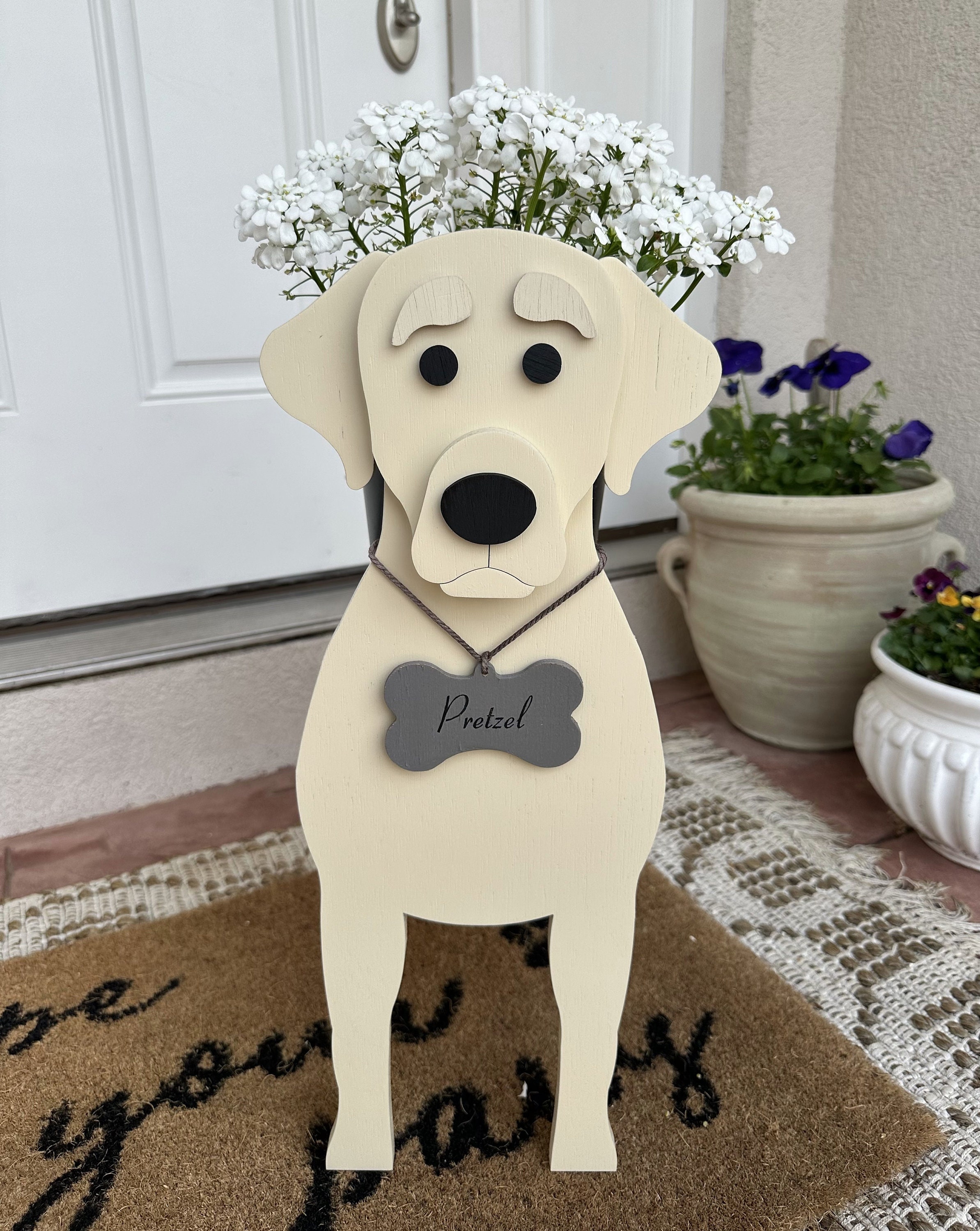 Labrador Wooden Flower Planter Box Gift Dog Planter Handmade Made