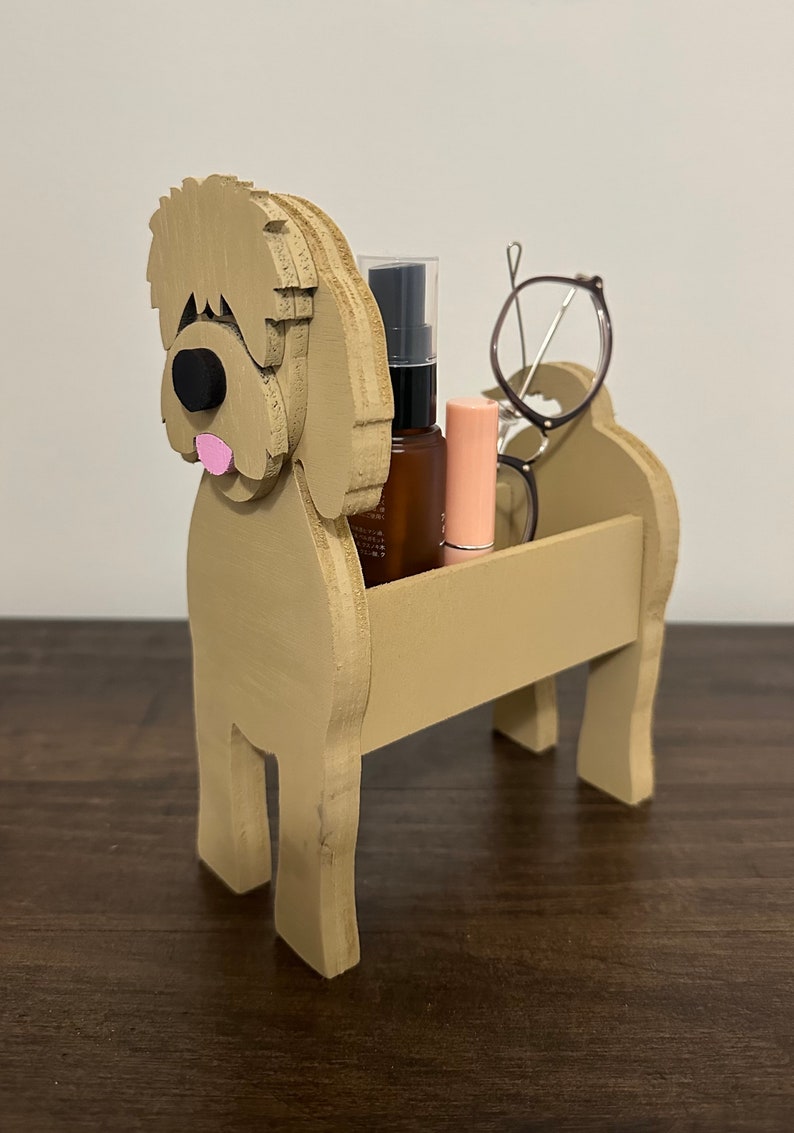 Golden Doodle Mini Wooden Succulent Flower Planter Box Small Desktop Model image 8